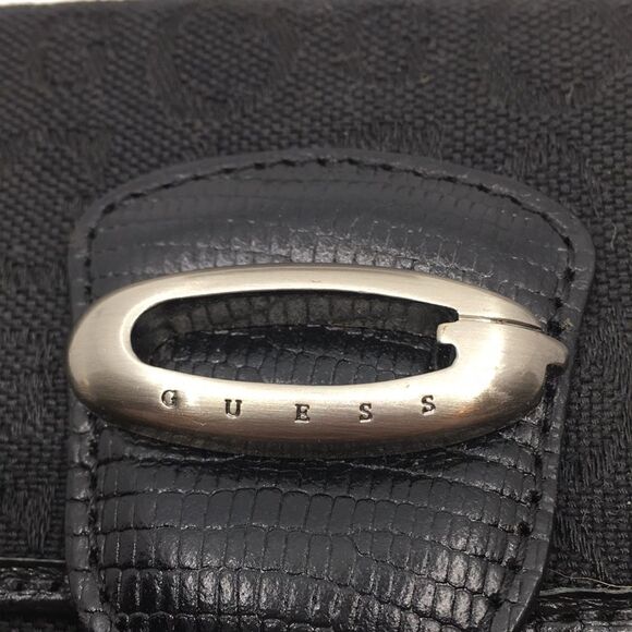 NWT GUESS Timeless Edition SLG Black Canvas Trifold Wallet - Picture 6 of 16